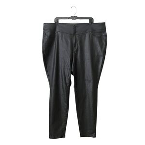 Lane Bryant Flex Magic Waistband High Rise Jeggings Women's Size 24 Black Coated